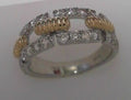 Diamond Two Tone Chain Ring .98ct 14K Gold