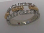 Diamond Two Tone Chain Ring .98ct 14K Gold