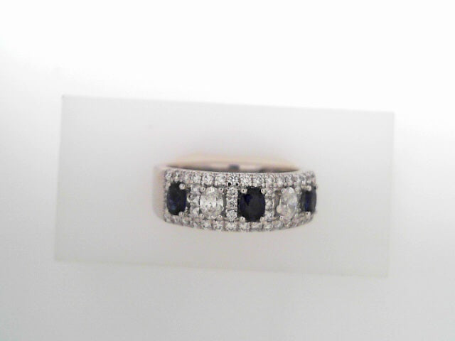 Gabriel NY 14k White Gold Diamond Anniversary Band .67ctw Sapphire .78ctw Diamond S1673133