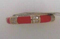 Gold &amp; 1/10 ctw Diamond Ceramic Ring