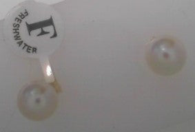 14ky 6mm AA FW Pearl Earring