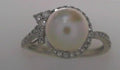 10KT PEARL AND DIAMOND RING