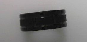 Beveled Black Tungten, Alternating Grooves Sz 13.5