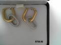 14k Two Tone Dbl Oval Interlocking Hoop