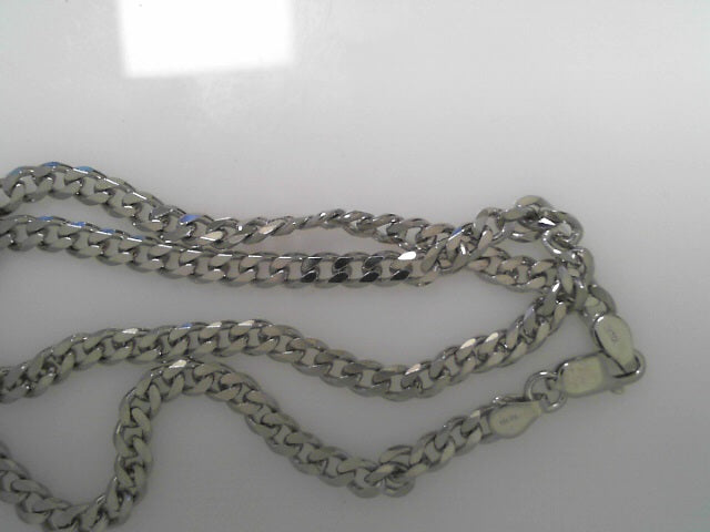 4.5mm Rhodium/Sterling Silver chain 20"