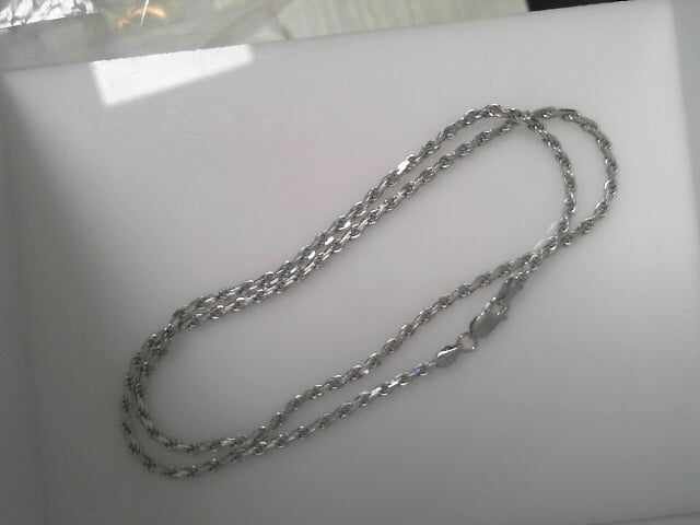 SS Rhodium Finish 2.50mm Diamond Cut Rope 20"