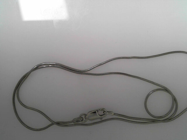 Rhodium Sterling Silver .8mm Round Snake 16"
