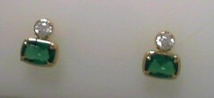 Simulated Emerald SS GP 1.64 ctw Earring Studs