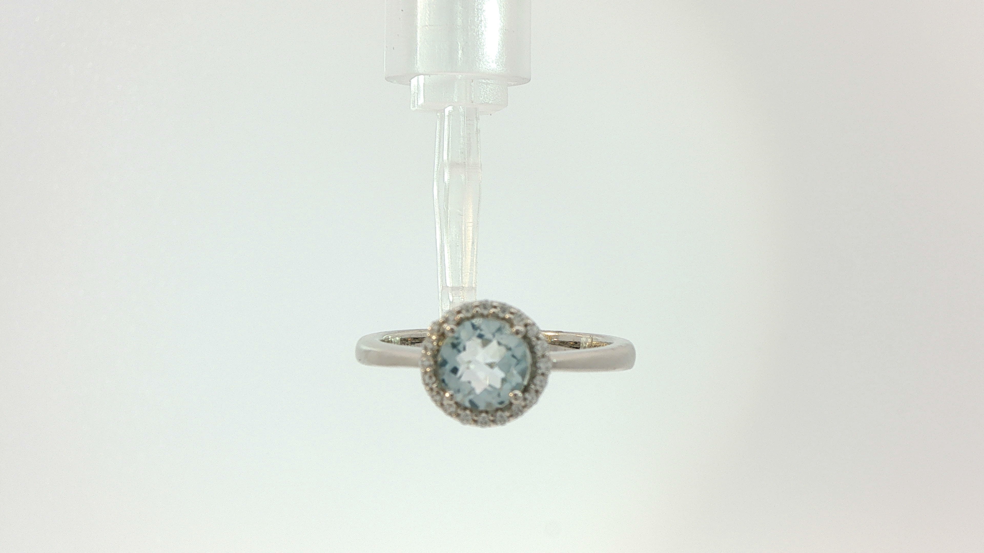Lafonn Simulated Diamonds/Blue Topaz Ring Sterling Silver