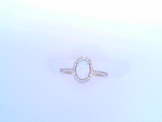 Lafonn SImulated Opal Simulated Diamond Ring 1.92cttw Sterling Silver Gold Plated