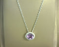 Lafonn Simulated Diamonds/Amethyst Pendant Sterling Silver