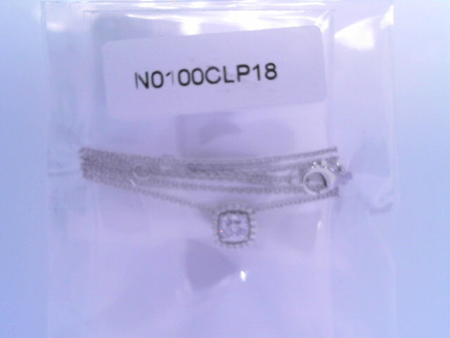 Cushion-Cut Halo Necklace .76 ctw