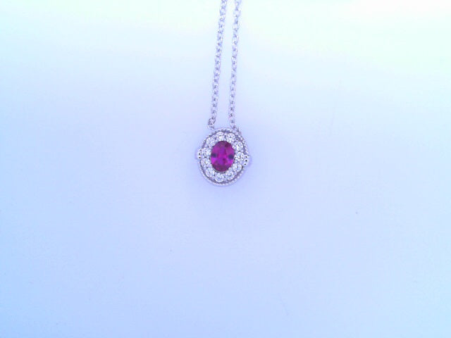 Lafonn Lab Grown Ruby and Simulated Diamond Necklace .51ctw 20"
