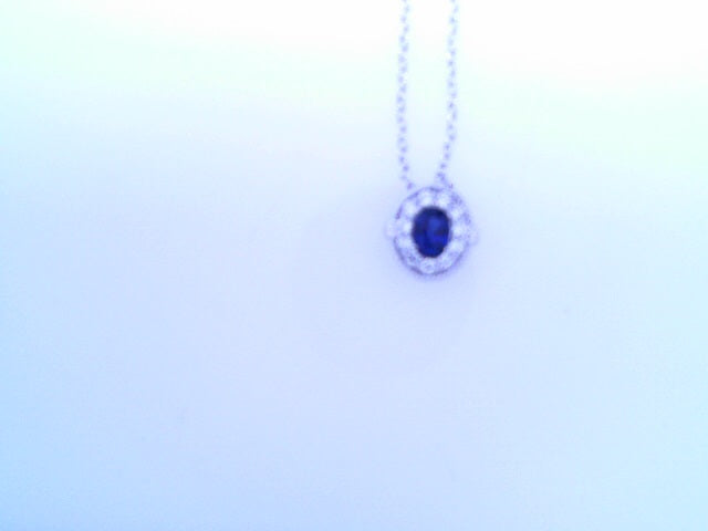 Lafonn Lab Grown Sapphire Simulated Diamond Pendant .51ctw SS 20"