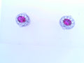 Lafonn Lab Grown Ruby and Simulated Diamond Earrings .52ctw SSilver
