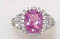 SS Lab-Grown Pink Sappire 5,55 ctw Elongated Cushion Sz 7