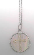 2 Tone .86 ctw Mother of Pearl Necklace 20"