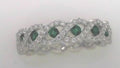 Emerald Twist Pave Eternity Band Sz 7