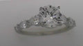 3.08ctw Round and Tapered Engagement Ring Sz 7
