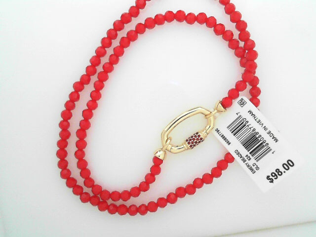 Emery beaded necklace glass red