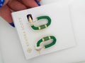 Emery enamel gold hoop earrings