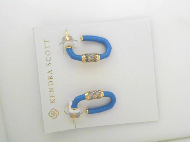 emery enamel hoop blue earrings