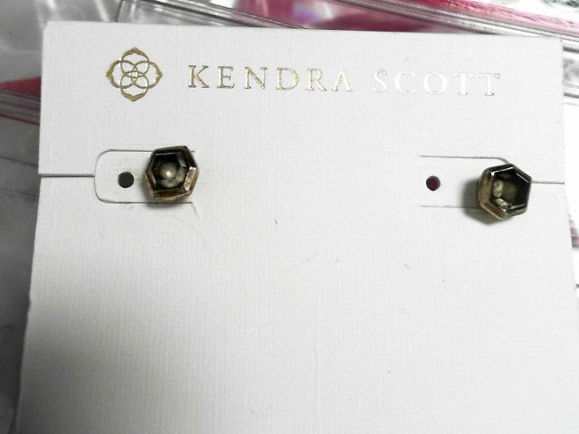 Kendra Scott Ellie Gunmetal Platinum Drusy Stud Earrings