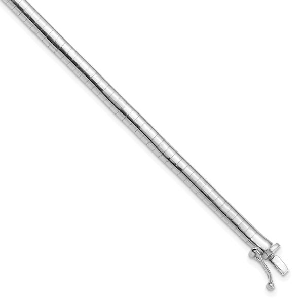 Leslie's 14K White Gold 4mm Domed 7 inch Omega Bracelet