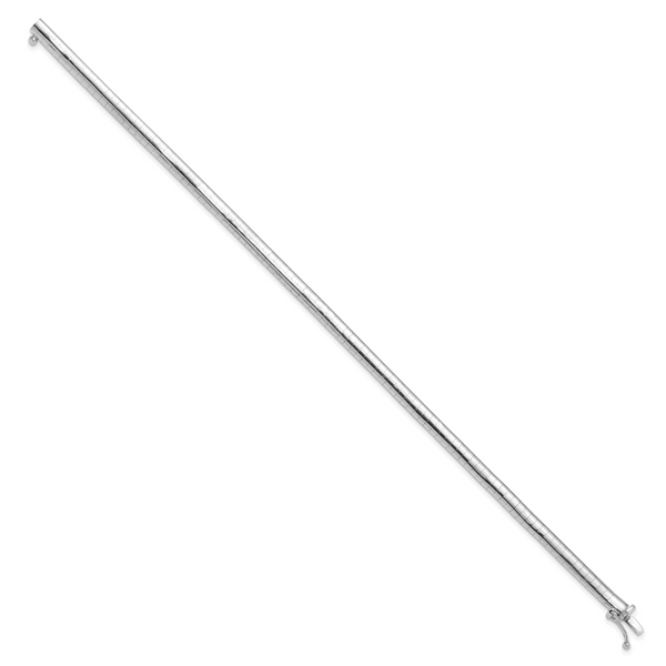 Leslie's 14K White Gold 4mm Domed 7 inch Omega Bracelet - Image 2