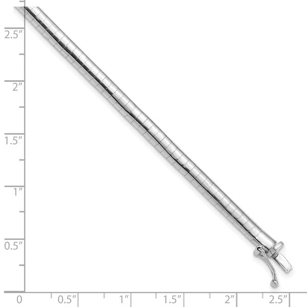 Leslie's 14K White Gold 4mm Domed 7 inch Omega Bracelet - Image 4
