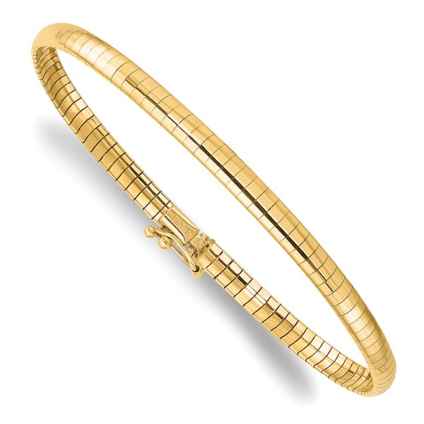 Leslie's 14K 4mm Domed 7 inch Omega Bracelet - Image 3