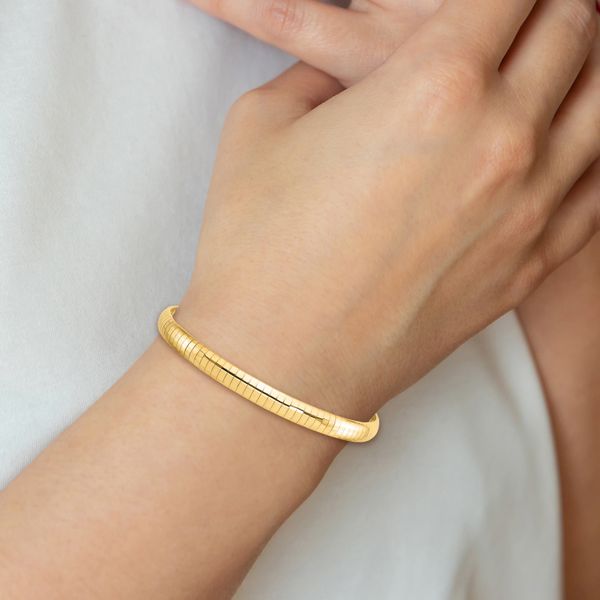 14K 6mm Domed Omega Bracelet - Image 4