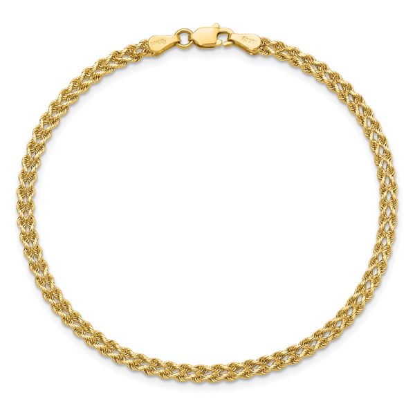 Leslie's 10K 3.0mm Wide Diamond-Cut Double Rope Bracelet - Image 4