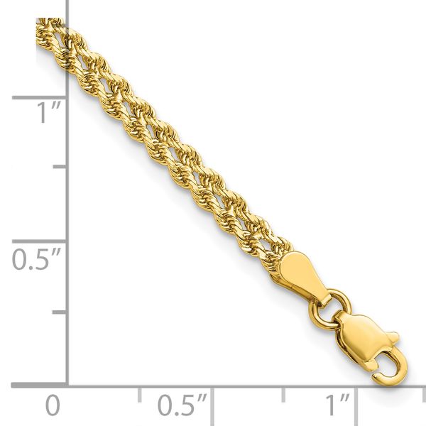 Leslie's 10K 3.0mm Wide Diamond-Cut Double Rope Bracelet - Image 5