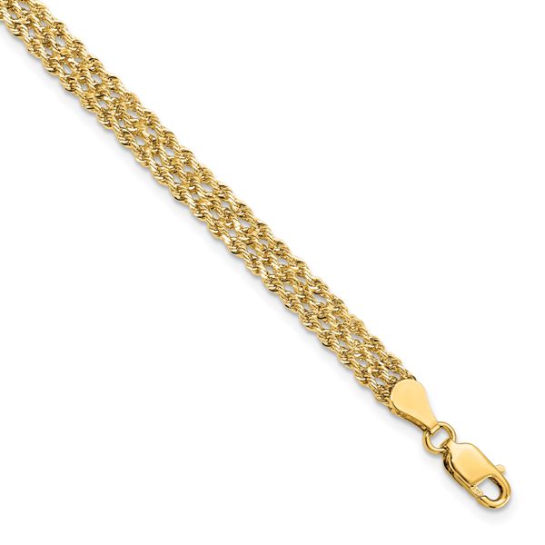 Leslie's 10K 4.5mm Wide Diamond-Cut Triple Rope Bracelet