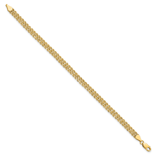 Leslie's 10K 4.5mm Wide Diamond-Cut Triple Rope Bracelet - Image 2