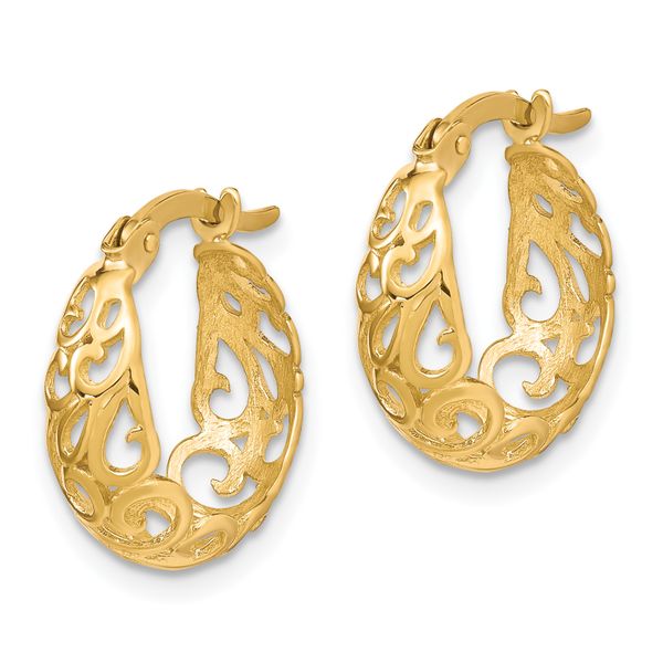 Leslie's 10K Polished Hinged Hoop Earrings - Image 2