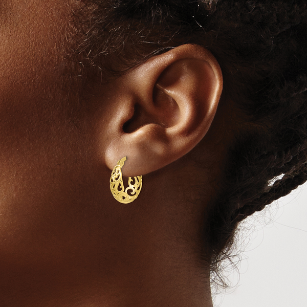 Leslie's 10K Polished Hinged Hoop Earrings - Image 3