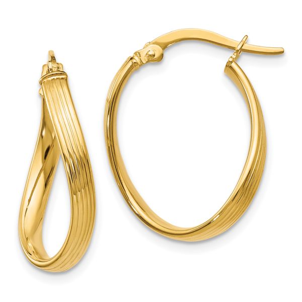 Leslie's 10K Polished Hinged Hoop Earrings