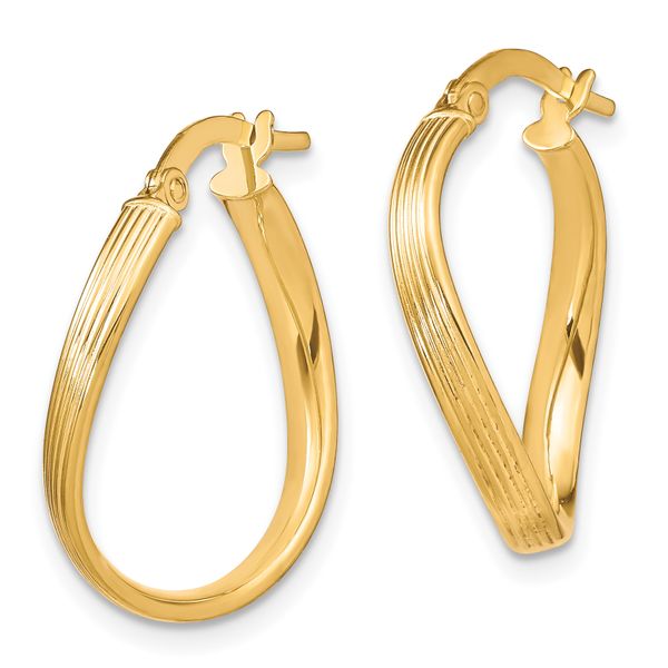 Leslie's 10K Polished Hinged Hoop Earrings - Image 2