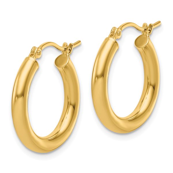 Leslie's 10K Polished Hinged Hoop Earrings - Image 2