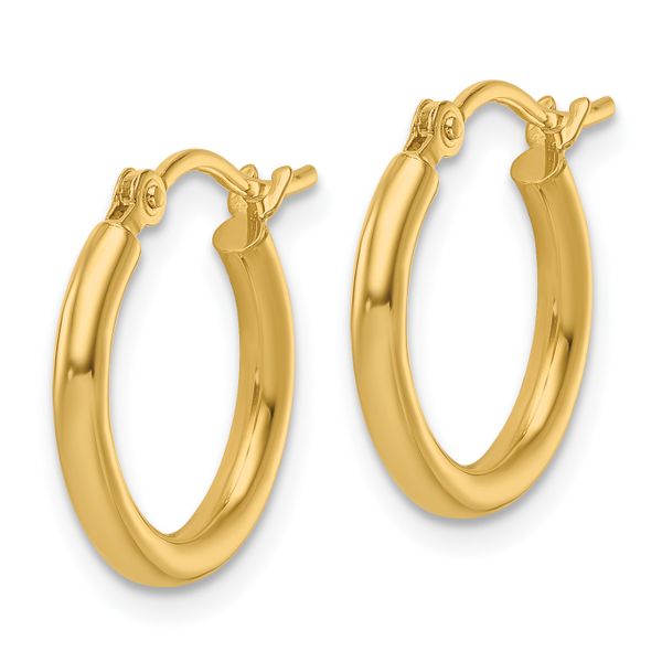 Leslie's 10K Polished Hinged Hoop Earrings - Image 2