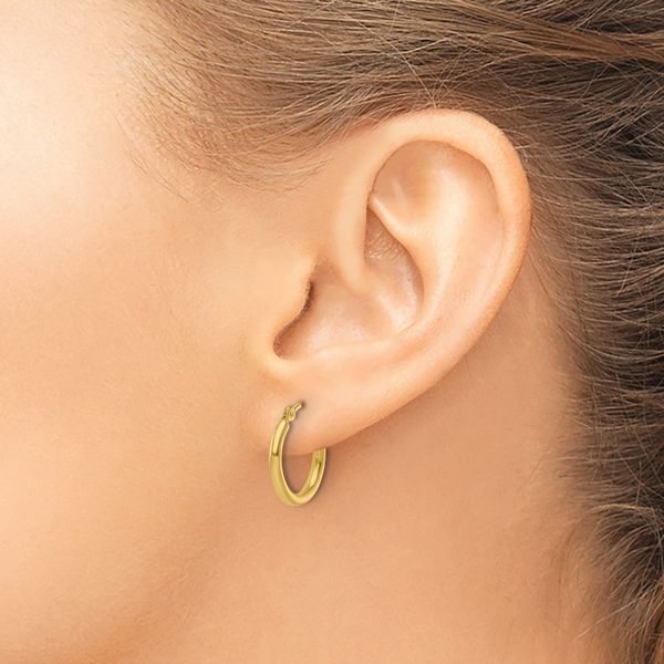 Leslie's 10K Polished Hinged Hoop Earrings - Image 3