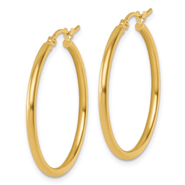 Leslie's 10K Polished Hinged Hoop Earrings - Image 2