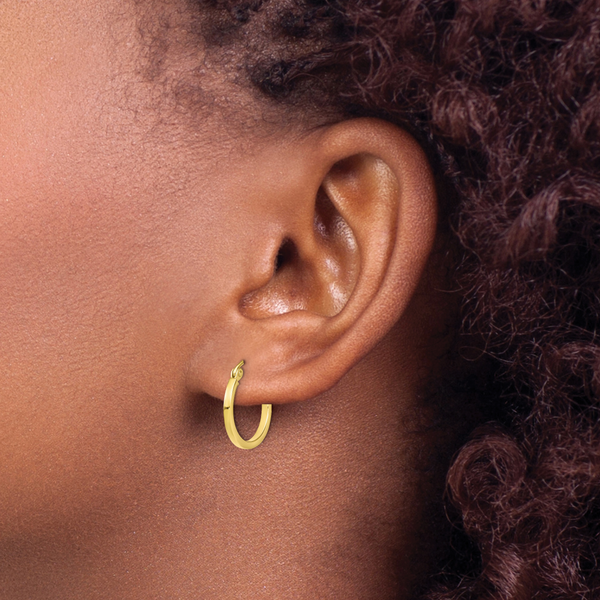 Leslie's 10K Polished Hinged Hoop Earrings - Image 3