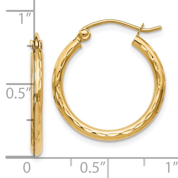 Leslie's 10K Textured Hinged Hoop Earrings - Image 4