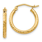 Leslie's 10K D/C Hinged Hoop Earrings