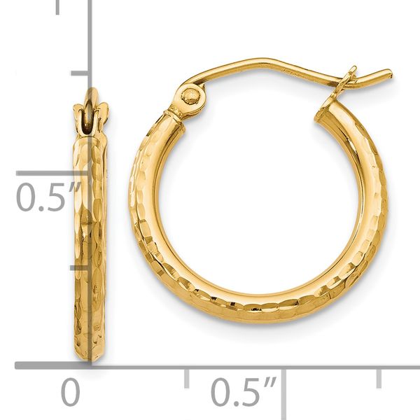 Leslie's 10K D/C Hinged Hoop Earrings - Image 4