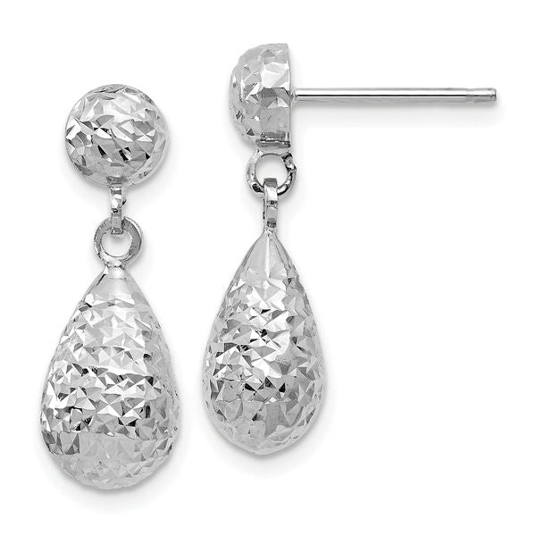 Leslie's 10K White Gold D/C Post Dangle Earrings