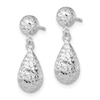 Leslie's 10K White Gold D/C Post Dangle Earrings - Image 2